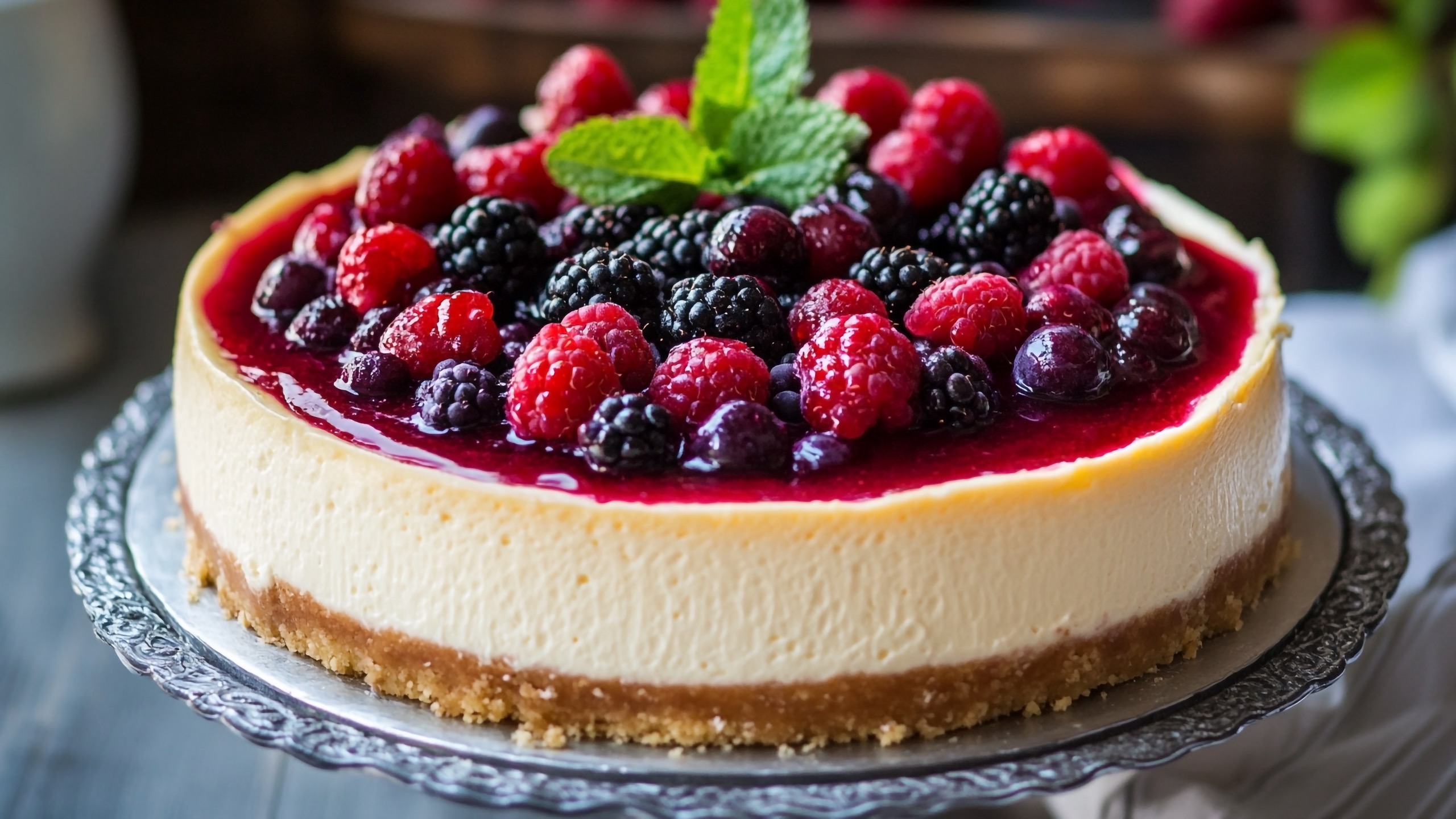 Cheesecake frutti di bosco per menu senza glutine